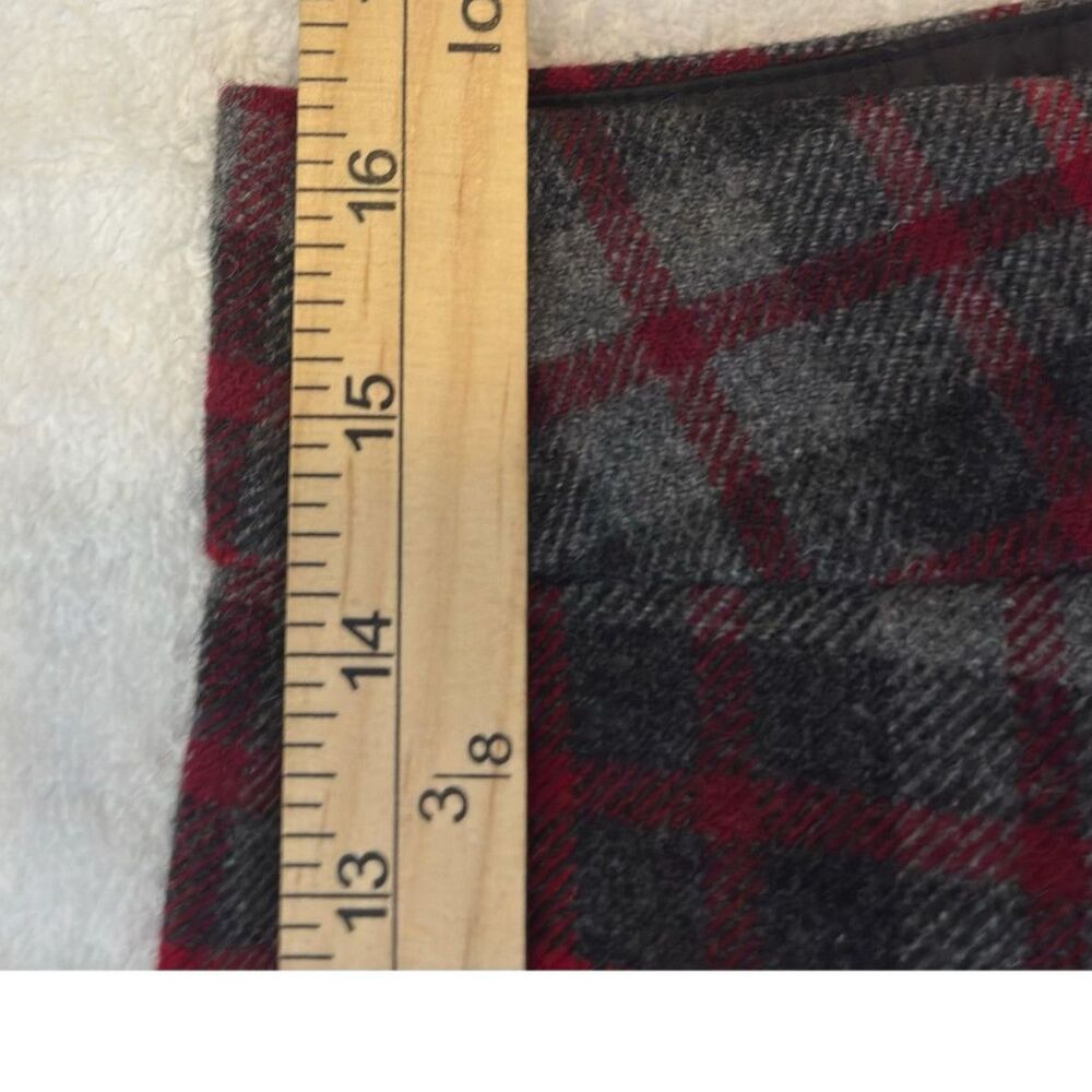 Gap Vintage Plaid Wool Blend Mini Skirt Red & Grey Size10 Preppy Y2K Holiday - Picture 8 of 8
